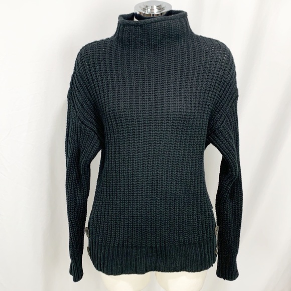 Madewell Mock Neck Side-Button Pullover Wool Blend Sweater Small - Picture 2 of 11
